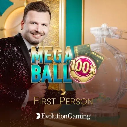 First Person Mega Ball logo by Evolution at Oscarspin